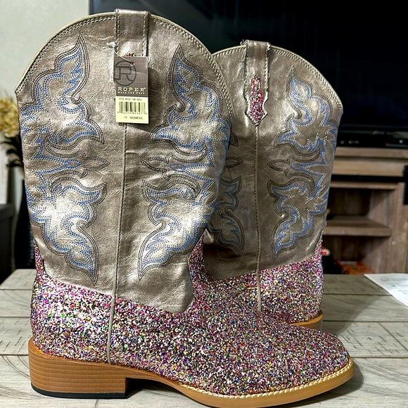 ♥️Multi Glittering Western Boots - Picture 2 of 11